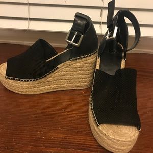 Black Marc Fisher Wedges size 9